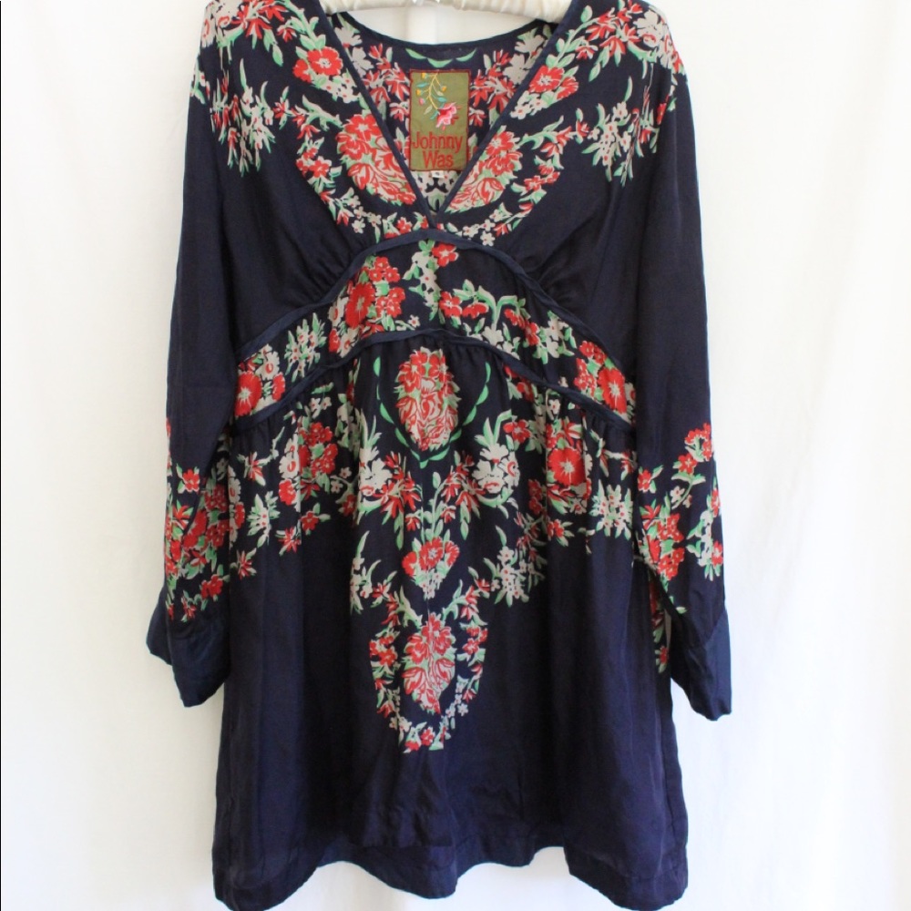 Floral Johnny Was Silk Tunic | Small